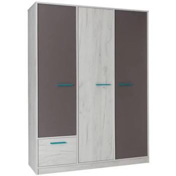 Pécs bútor Szekrény Rest R03 145 cm hamu/tölgy fehér