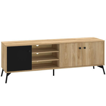Pécs bútor Szekrény RTV Agis 06 honey castello oak/black mat