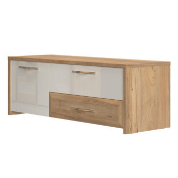 Pécs bútor Szekrény RTV Gala TV135-1K2F/GL pacific walnut/beige