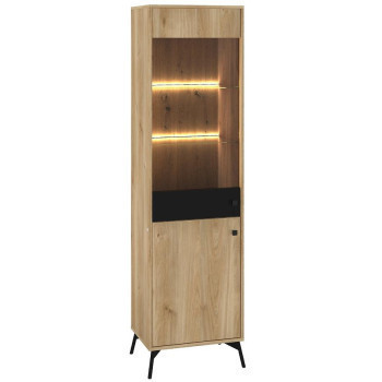 Pécs bútor Vitrin Agis 02 honey castello oak/black mat