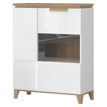 Pécs bútor Vitrin Brio K2S pacific walnut/crystal white