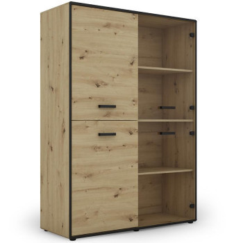 Pécs bútor Vitrin Capannoli 120 2d2g tölgy artisan/fekete