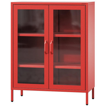 Pécs bútor Vitrin Fém Gina Modern Red