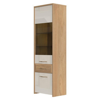Pécs bútor Vitrin Gala V61-2KS1F/GL pacific walnut/beige