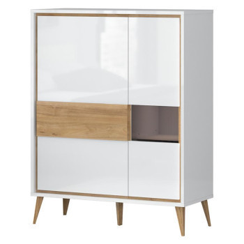 Pécs bútor Vitrin Vida-K2S pacific walnut/crystal white